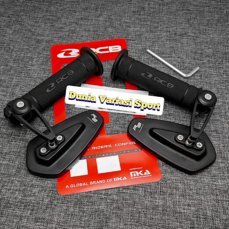 Paket Handgrip RCB Original + Spion Jalu Oval Bar End Universal Semua Motor