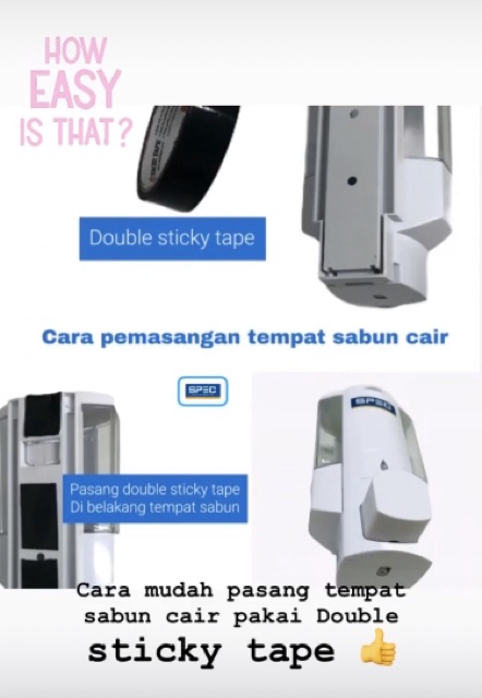 SPEC SD-19-W Tempat sabun cair /Soap dispenser single putih/white