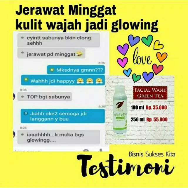 Facial Wash Green Tea SR12  / Sabun Wajah Normal / Sabun Berminyak Jerawat