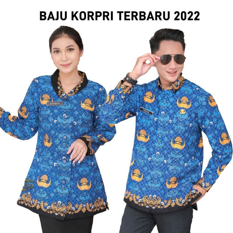 Seragam korpri terbaru 2023 pria dan wanita full furing batik korpri pria terbaru baju batik korpri wanita terbaru 2023 full furing