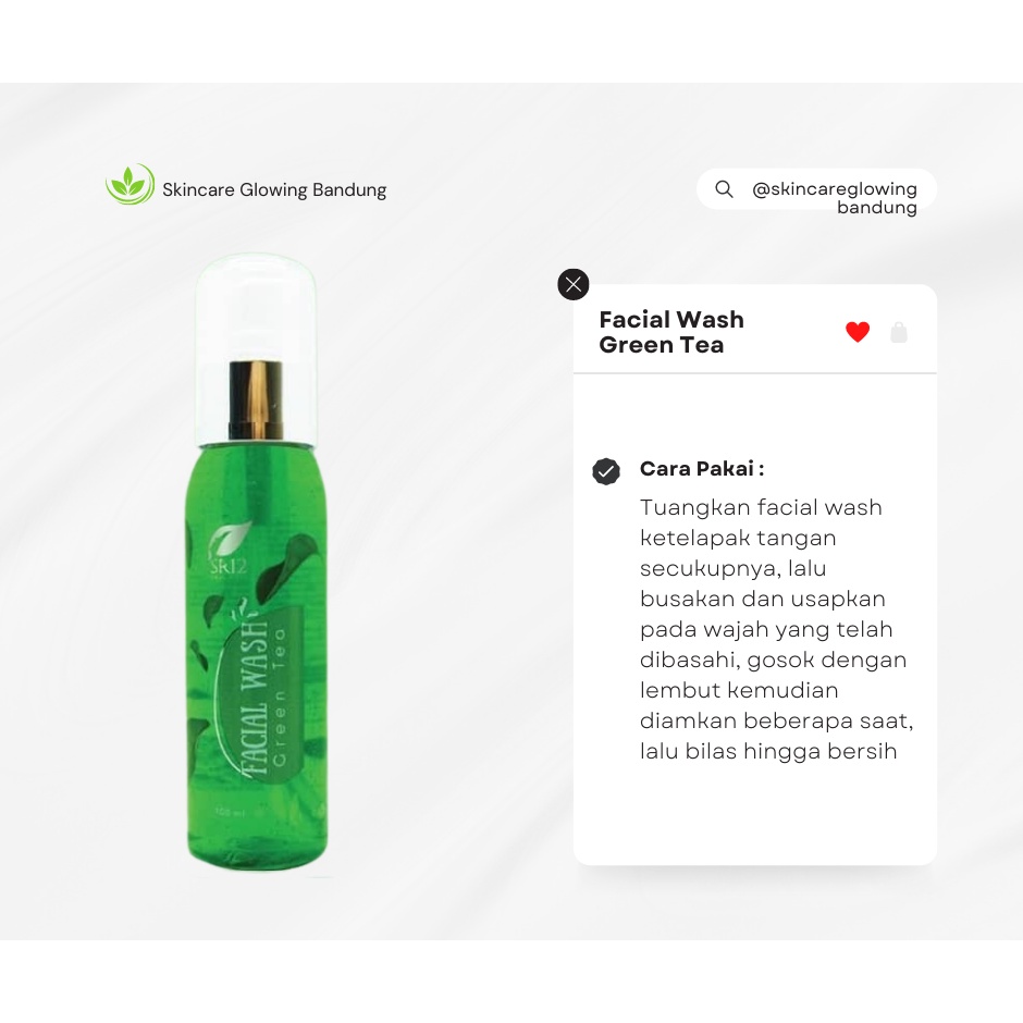 Facial Wash Green Tea 100ml Sabun Cuci Muka Face Wash Pembersih Pencuci Muka Cleanser Pembersih wajah Sabun Muka Pria