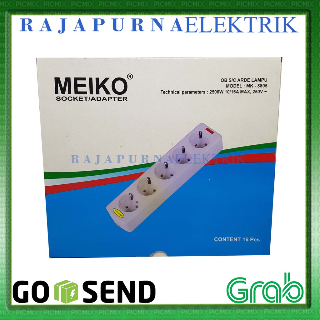 Stop Kontak arde 5 lubang lampu MEIKO SNI