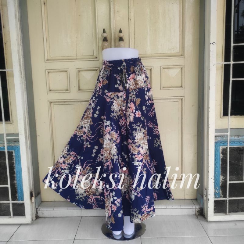 (BISA COD)rok payung/rok katun lebar/motif bunga AMAZON LILY-Nevy