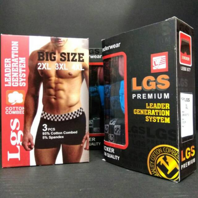 Celana Boxer BIG SIZE LGS 677 ISI 3Pcs |CELANA BOXER PREMIUM