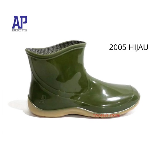 AP BOOTS Pendek AP 2005 Hijau GlossyFashion Pria/wanita sepatu karet ankle boots