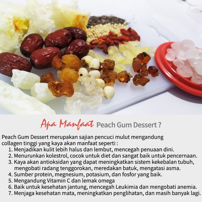 

bf011bb Peach Gum Collagen Dessert Premium Grade A Paket Komplit 12 Bahan Ds201Fs