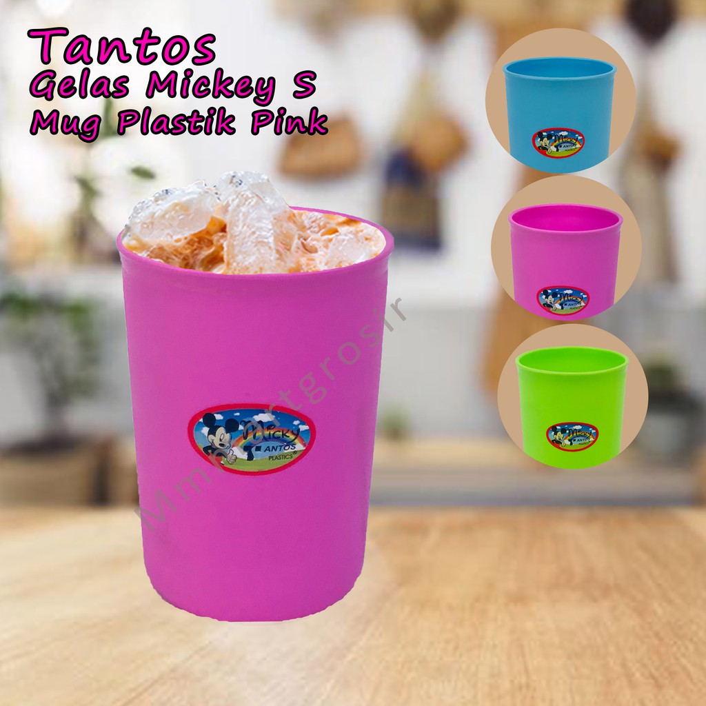 Tantos / Gelas Mickey S / Mug Plastik / Pink / 7201B