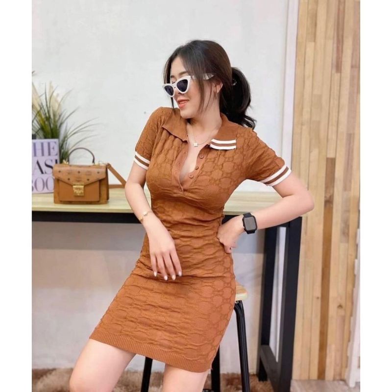 DST10713 dress polo rajut import