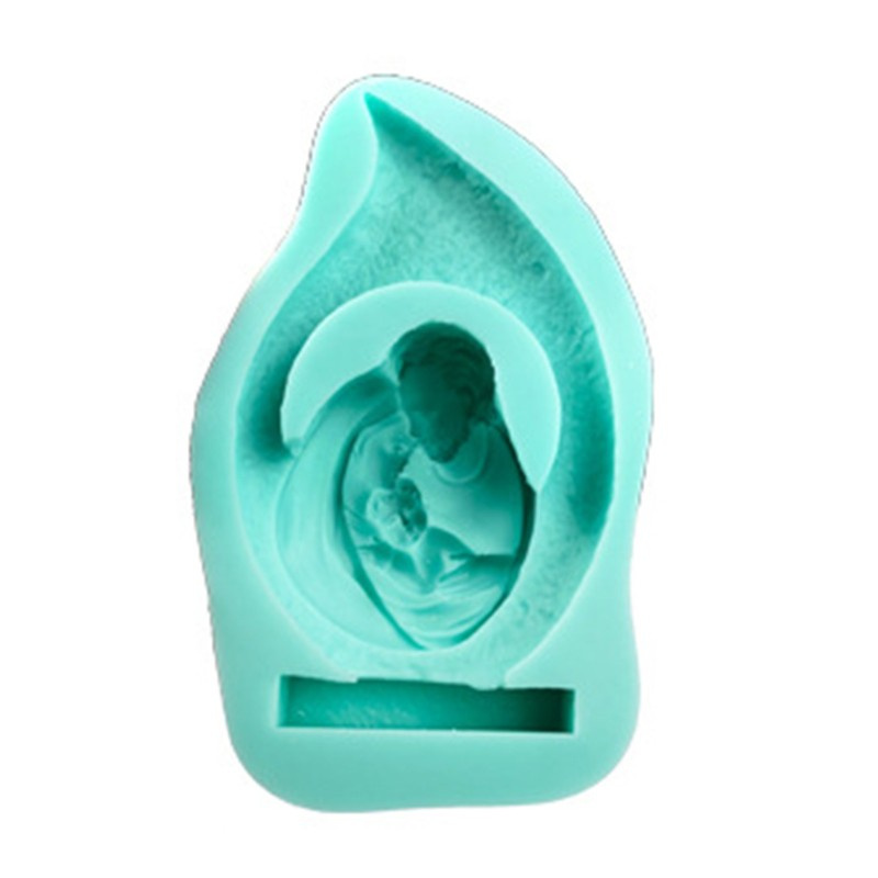 Glitter DIY Catholic Holy Family Silicone Mould Crafts Polymer Clay Ornaments Decorations Making Tool Epoxy Resin Mold