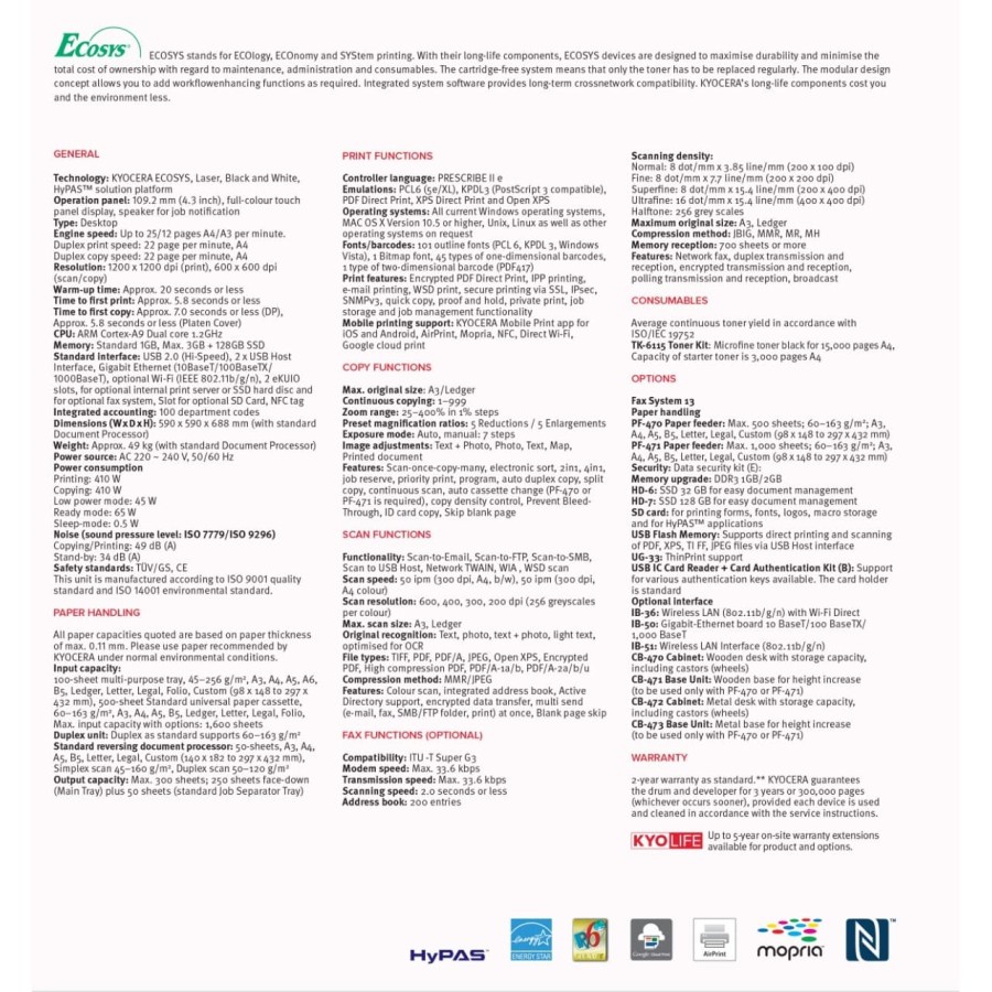 MESIN FOTOCOPY | KYOCERA ECOSYS M4125iDN | ORIGINAL | GARANSI RESMI