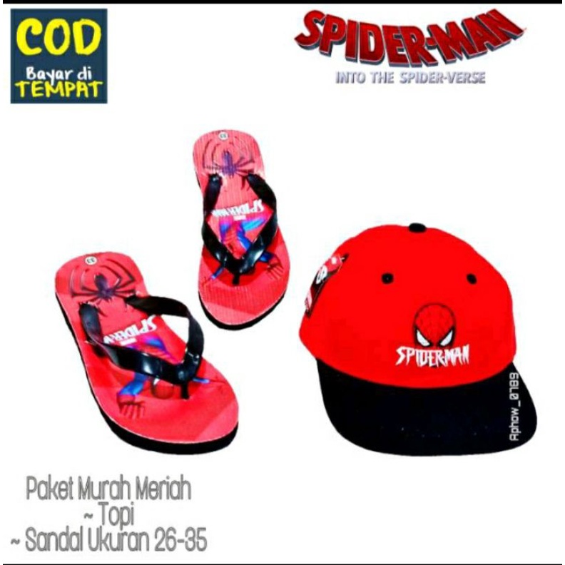 REALPICT Topi anak bordir/LED  baseball bonus sendal 28-34