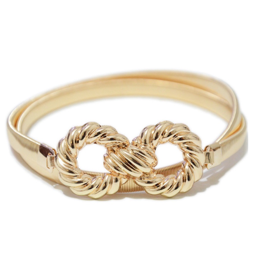 Ikat Tali Pinggang Wanita SPIRAL GOLD Per Elastis Motif Korea Fashion Womens Belt Cewe