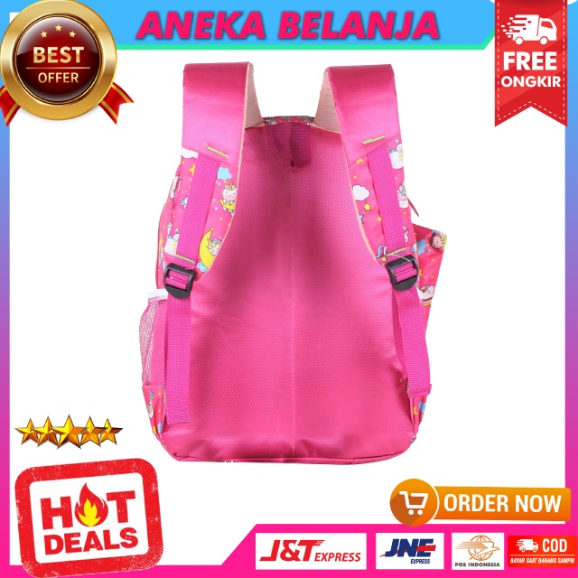 Tas Anak Sd Tas Ransel Perempuan Karakter Unicorn Strip Tas Pink Unicorn Anak Tas Sekolah