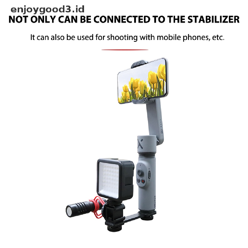 (Id) 3 In 1 Bracket Adapter Hot Shoe Mount Stand Holder Kamera