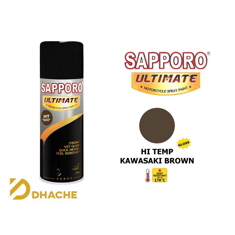 Cat Semprot Hi Temp Kawasaki Brown Sapporo Ultimate / Sapporo Spray / Tahan Panas / HTKB