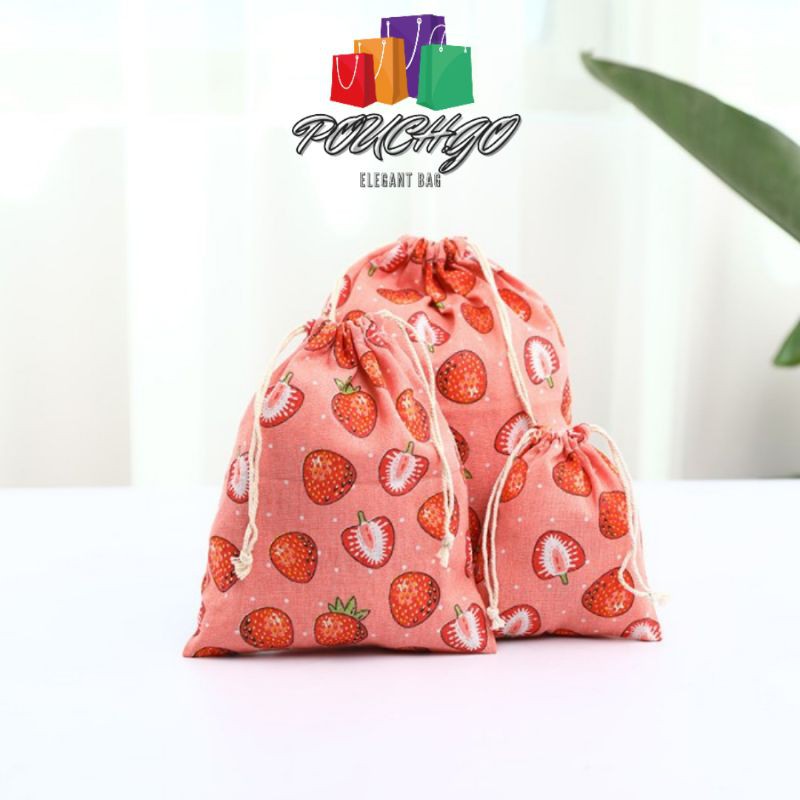 Pouch Serut Travel Pouch Organizer Souvernir Tas Serut Motif Kain Goni Set 3in1