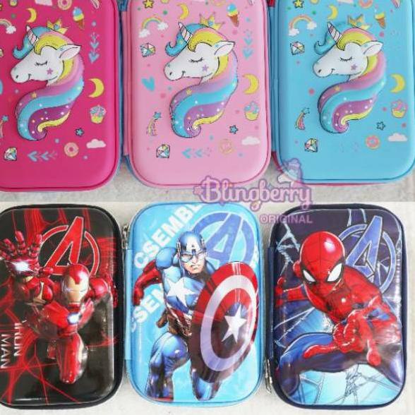 Terbaru ,  Tempat pensil kotak pensil 3D Unicorn HardPencil Case tempat pensil mermaid