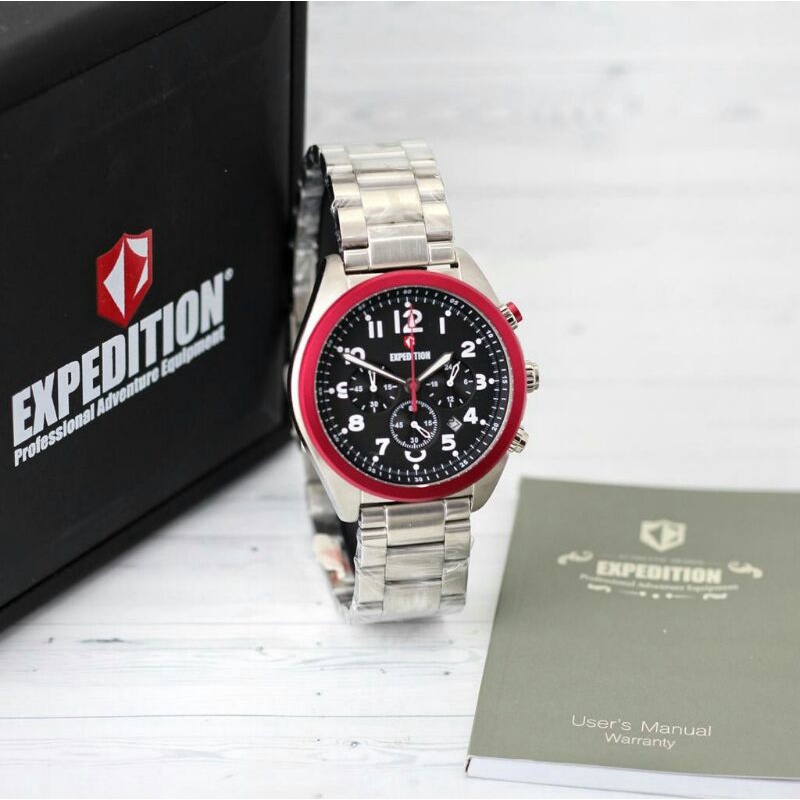 Jam tangan Expedition 6653 Tali Rantai chronograph original pria