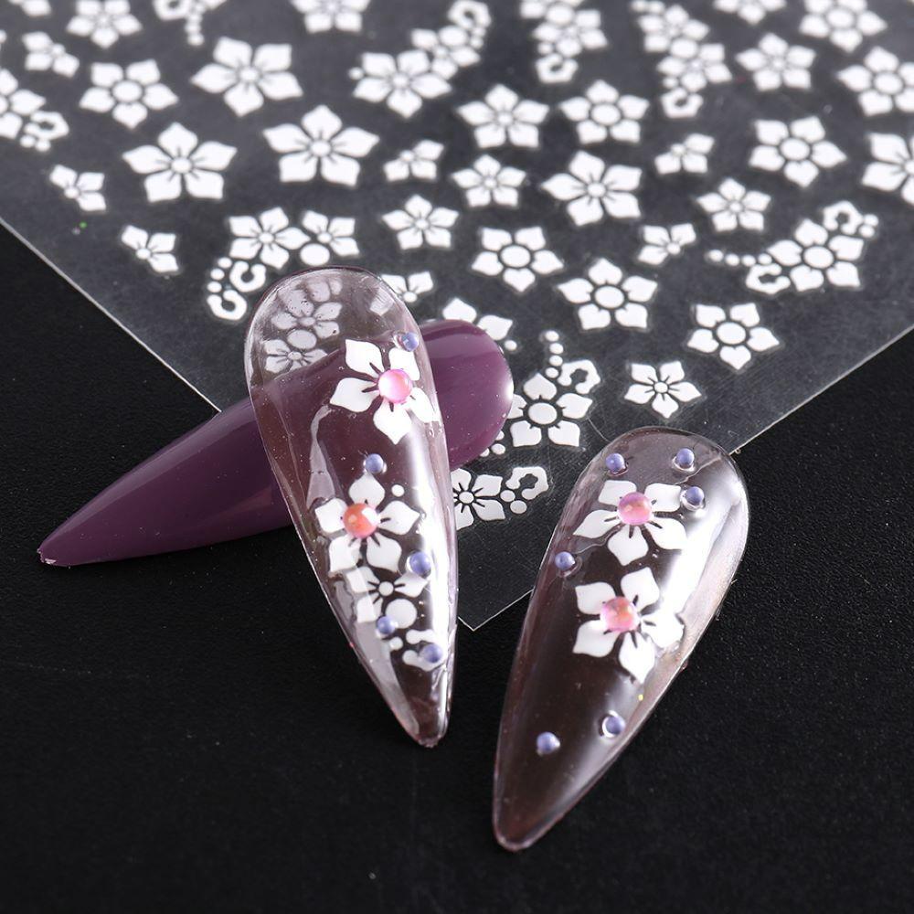 R-flower Nail Sticker New DIY Perekat Putih