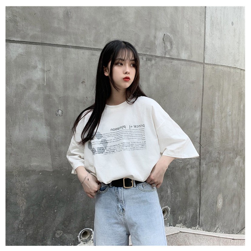 KBS-101 kaos wanita full print text simple cool t-shirt import korea jepang