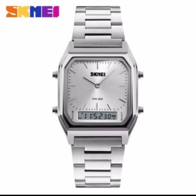 SKMEI 1220 Men's Retro Luxury Quartz Watch Three Time Zone Fashion Wristwatch