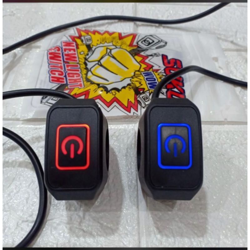 Saklar On Off Motor Lampu LED power Button On Off LED Saklar Stang Motor LED POWER Button Buttom Adv Rxking Fino Beat Street Scoopy Vixion Cbr Ninja Rx king Tiger megapro