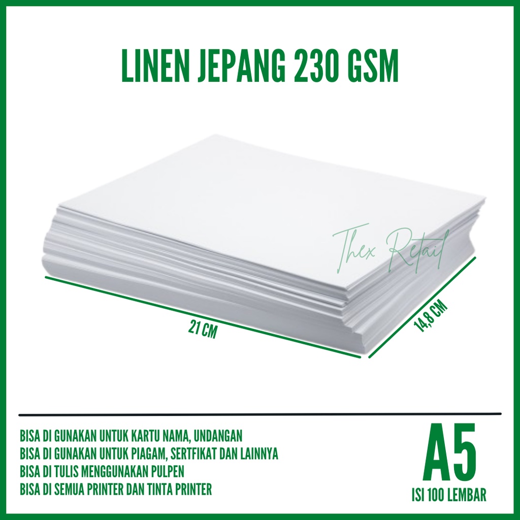 

Kertas Linen A5 isi 100 lembar / Kertas Karton A5 Linen