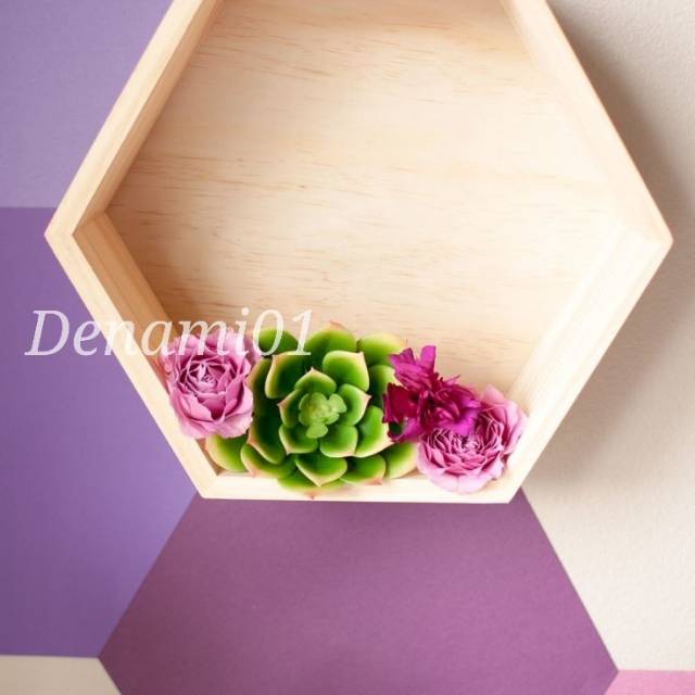 KOTAK SESERAHAN HANTARAN PERNIKAHAN KAYU SEGI 6 HEXAGONAL 