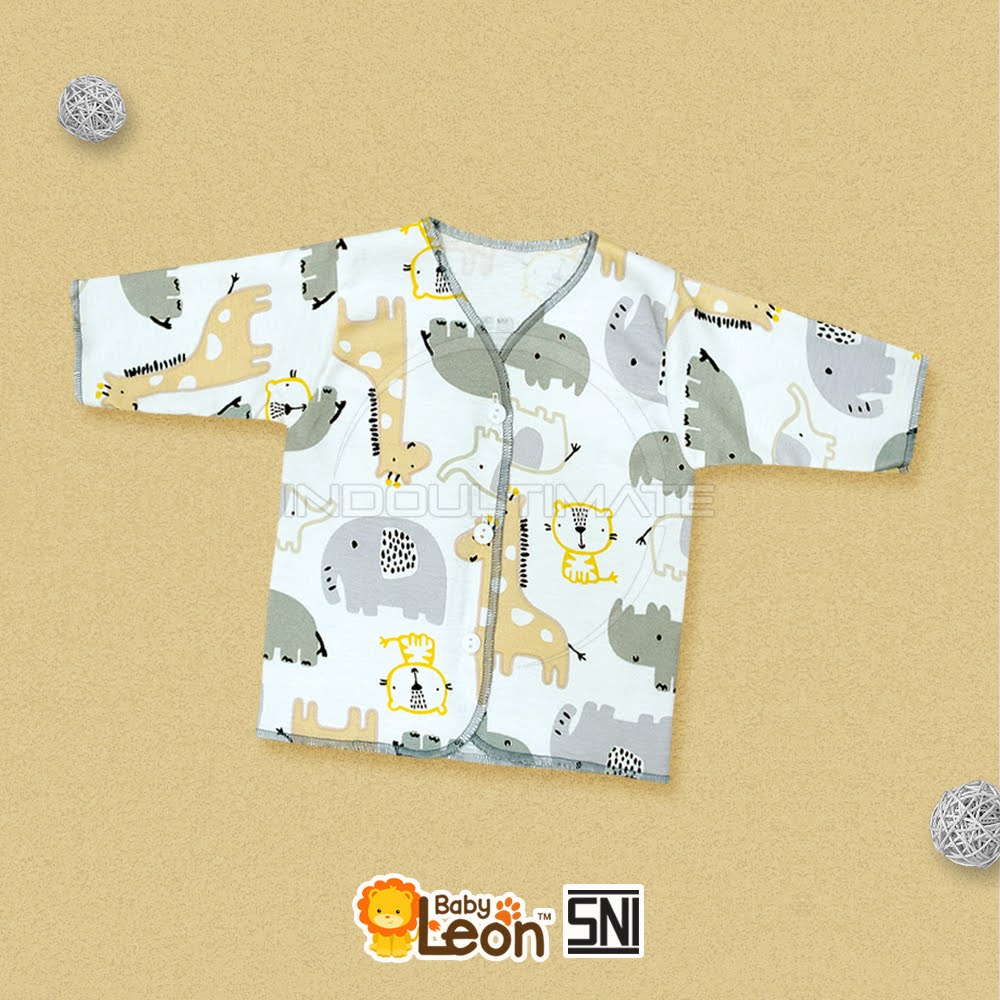 1Pcs Baju Bayi Lengan Panjang (0-3 bln) ZOO SERIES BABY LEON DS-112 Baju Bayi Baru Lahir Baju Tidur Bayi Baju Harian Bayi Atasan Kaos Bayi Pakaian Bayi