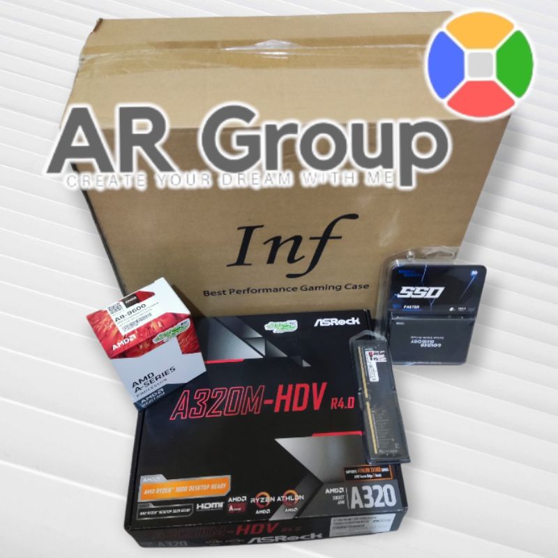 Paket Komputer A8 9600B, Vga R7 2Gb Onboard, Ram 8gb, Ssd 120Gb Keyboard Mouse gaming