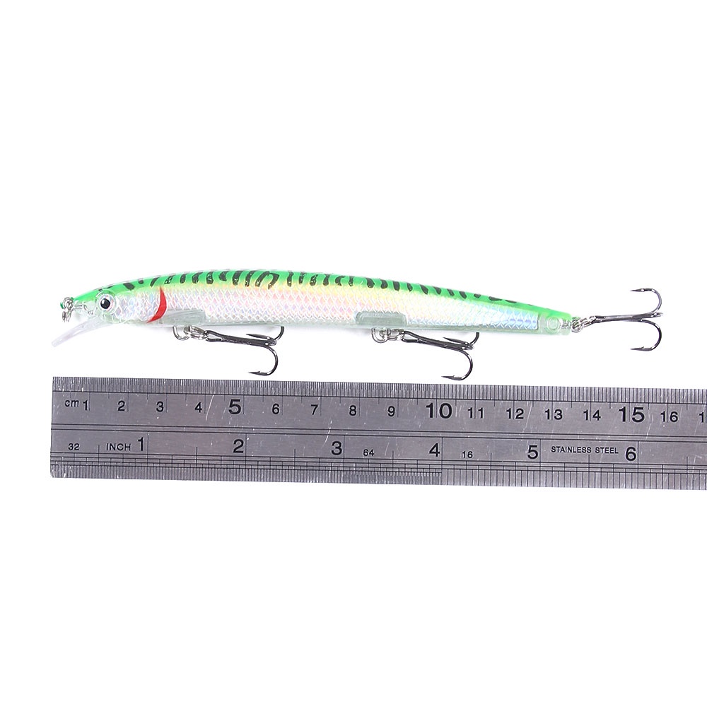 Hengjia 1pc Umpan Pancing Hard Plastic Bait Bentuk Ikan 3D Eyes Ukuran 13.5cm / 15.5g Laser Pattern Inside Fishing Lure 12 Color