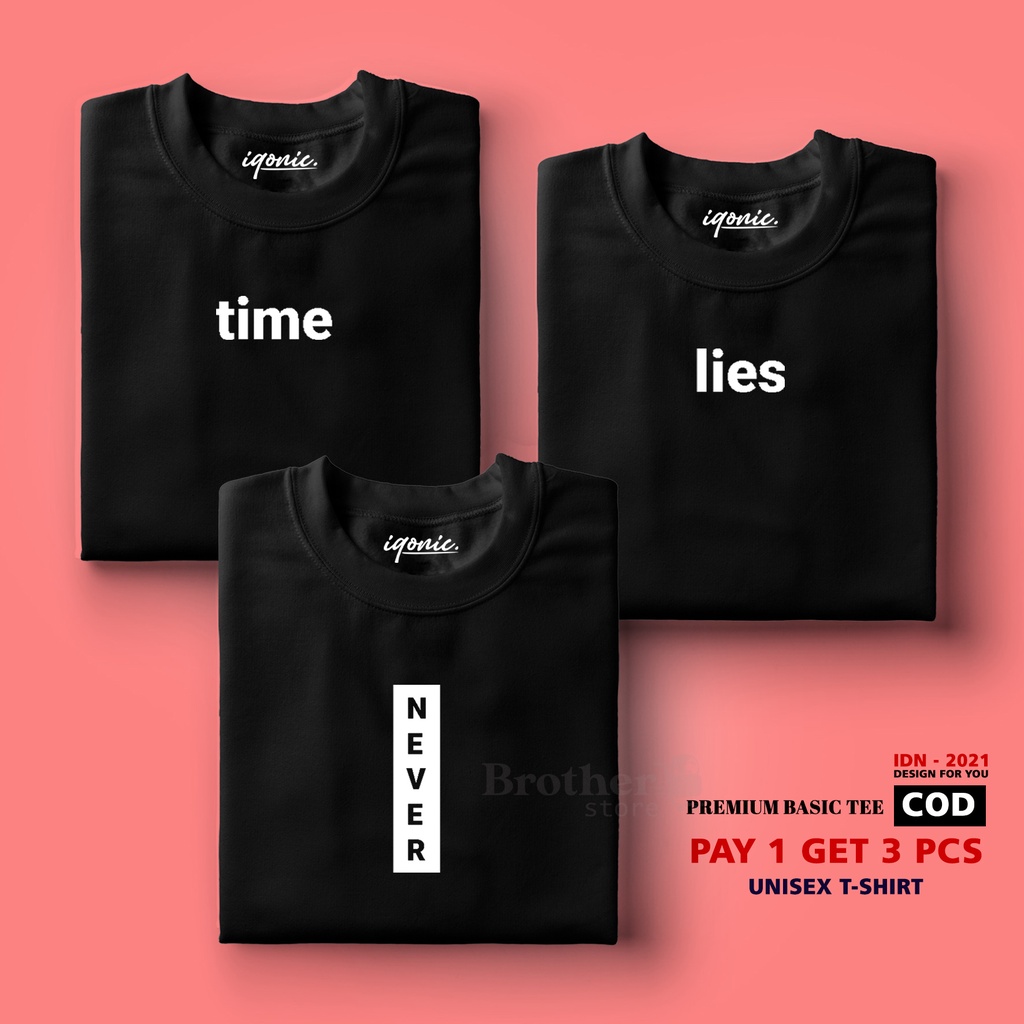 BUY 1 OR 3 PCS ( PROMO COD ) BROTHER STORE / Kaos Distro100% Catoon Combed 30s / time never lie