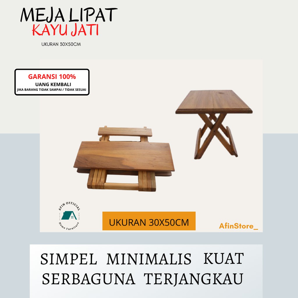 MEJA LIPAT KAYU JATI ASLI  Meja Belajar Anak Meja Laptop REHAL AL-QUR'AN