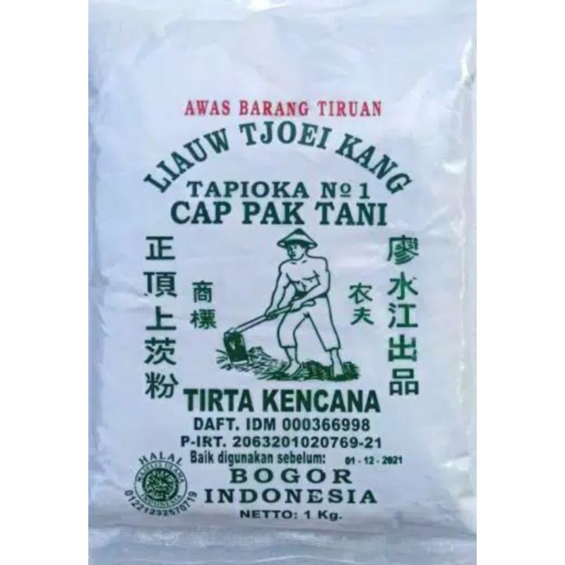 

Tepung Tapioka/ Sagu Tani Cap Pak Tani Liauw Tjoei Kang/ Tirta Kencana 1 kg