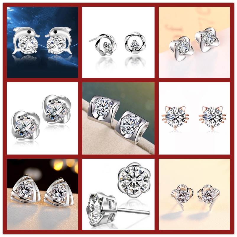 Anting Tusuk Sterling Silver 925 Gaya Korea Untuk Wanita