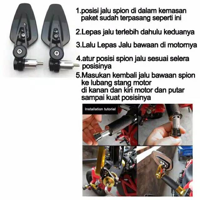 SPION JALU OVAL BAR END MIRROR UNIVERSAL FULL CNC