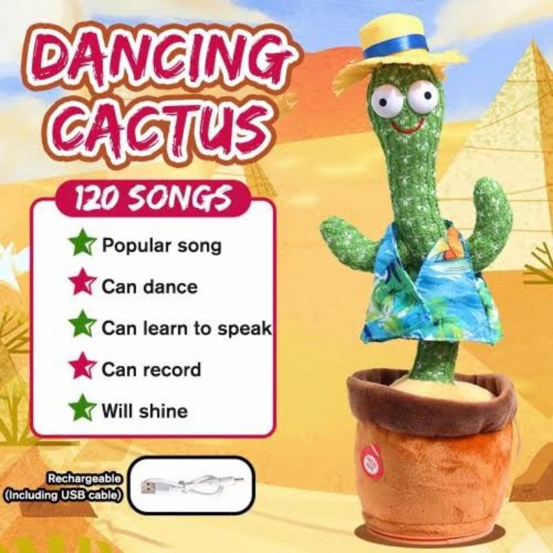 singing dancing cactus boneka kaktus joget