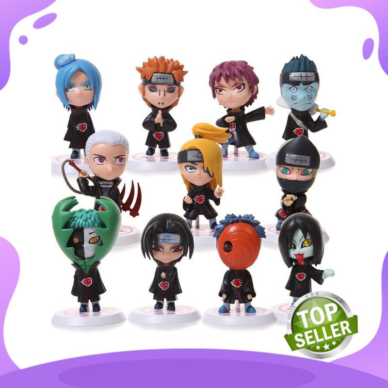 Action Figure Import Anime Gambar 11 Pcs/set Naruto Orochimaru Conan Deidara Itachi Pein Akatsuki Ze