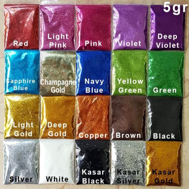 Gliter Bubuk Powder Halus Dan Kasar - Serbuk Glitter Hologram