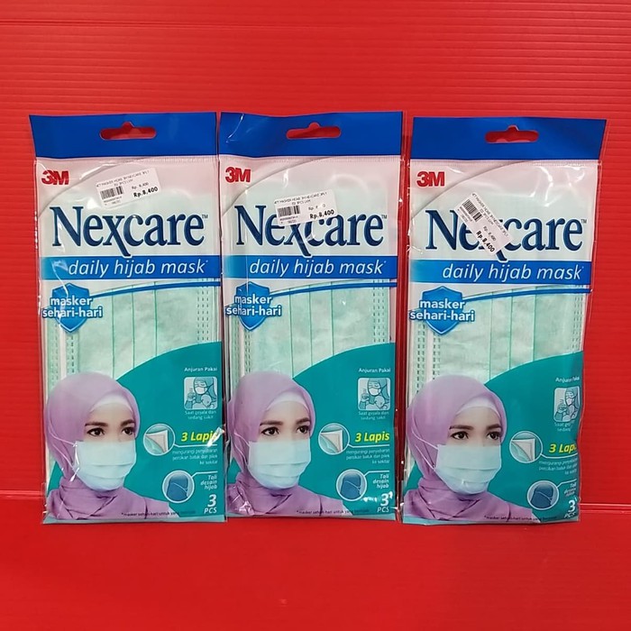 MASKER HIJAB 3M NEXCARE 3PLY ISI 3PCS