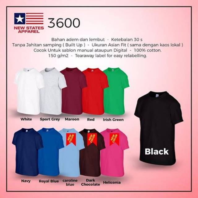 New states apparel 3600