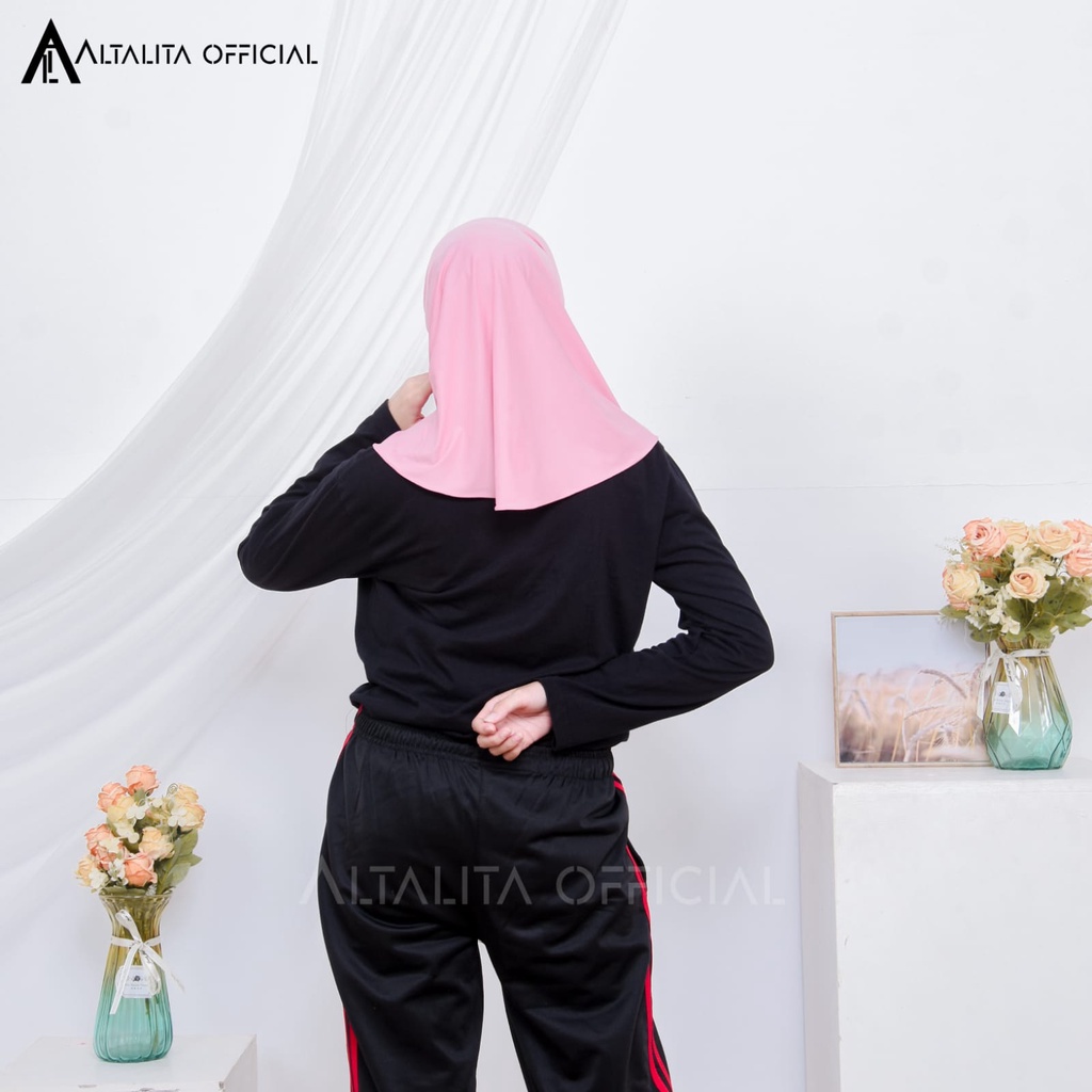 Altalita - Hijab Sport Instant pet Bahan Jersey Spandek Polos Premium Cocok Untuk Sekolah Olahraga dan Sehari-Hari