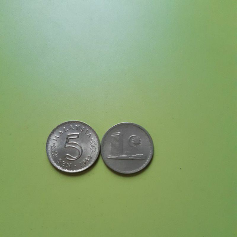 uang koin kuno koleksi langka 5 sen malaysia