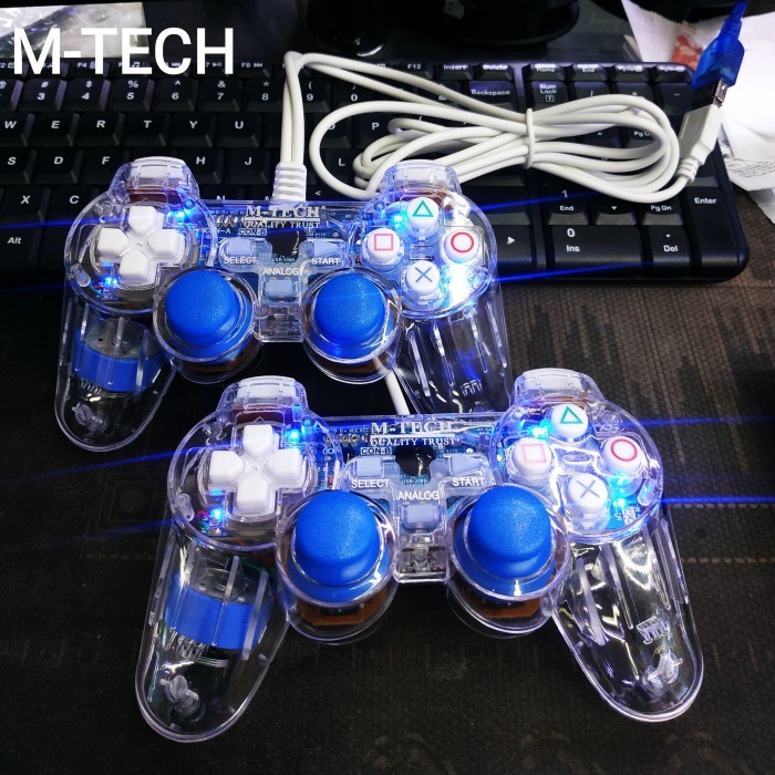 M TECH Gamepad Joystik MT-830 Transparan Single / Double