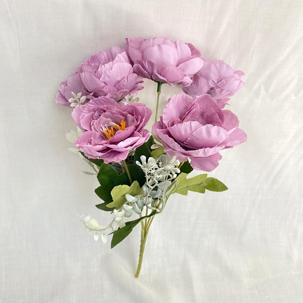 Bunga Peony Hybrida Premium (satuan) Bunga Artificial / Bunga Plastik / Bunga Dekorasi / Pernikahan-Ungu