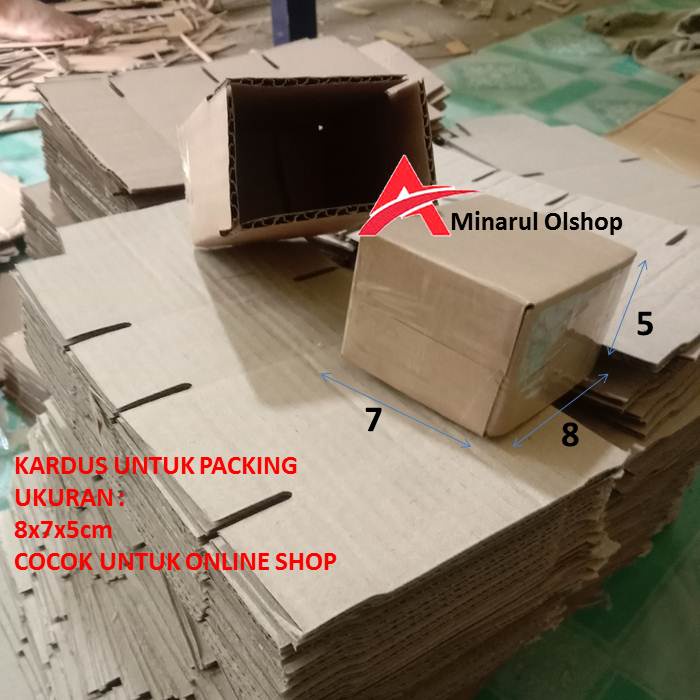 

Karton Box Mini (Isi 1 pcs) Uk.8x7x5 cm/PxLxT Kardus Packing Polos