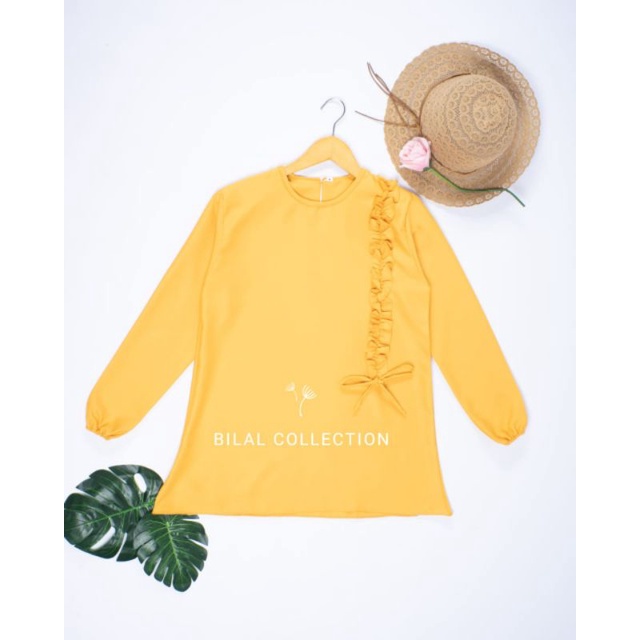 ATASAN DAYANA /ATASAN WANITA CEWEK / BAJU PESTA / ATASAN SIMPEL /ATASAN POLOS /ATASAN BLOUSE/ATASAN LENGAN PANJANG/ATASAN LENGAN PANJANG FASHION MUSLIM / ATASAN LENGAN PANJANG JUMBO-Mustard