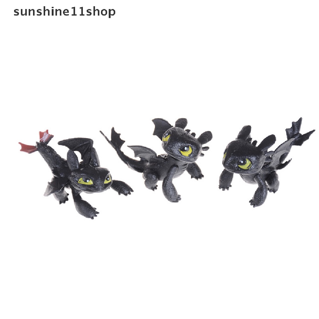 (SHO) Mainan Action Figure Toothless Night Fury Dragon Bahan PVC Untuk Anak