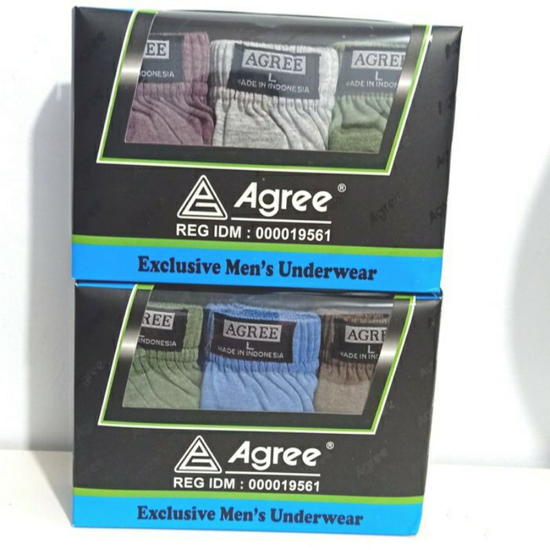 [ 3 PCS ] CD PRIA AGREE MAXI REGULER DUS BIRU HITAM