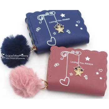 (COD) DOMPET KOIN PLUS GANTUNGAN POM2 DOMPET WANITA FASHION WALLET MALL SHOPPING